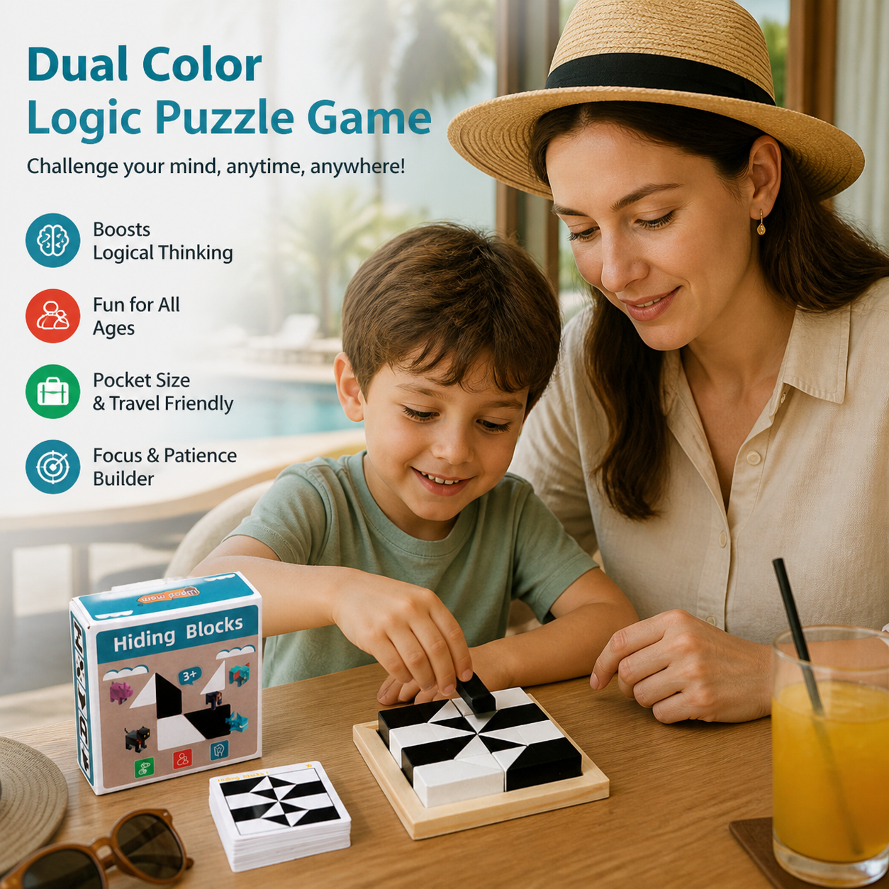 Dual Color Logic Puzzle Game in Pocket Size