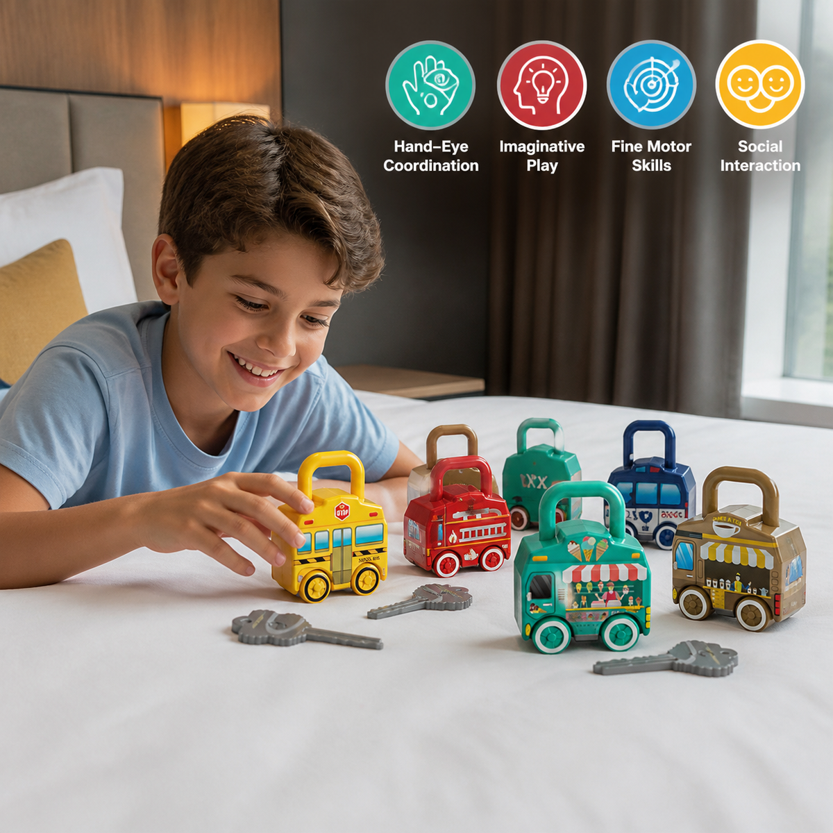 InteractiveLocks - Montessori Learning Toy with Interactive Locks