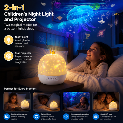 2-in-1 children's night light and projector