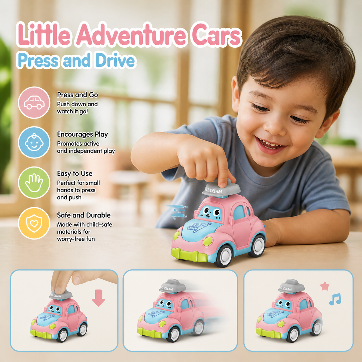 Little Adventure Cars - Press and Drive