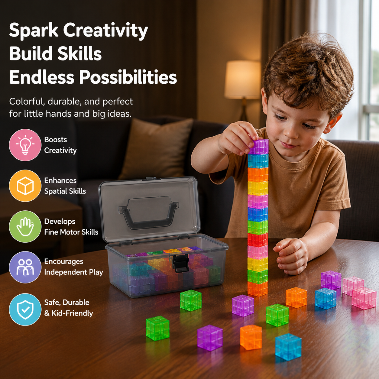 Montessori Cube Building Block Set for Kids
