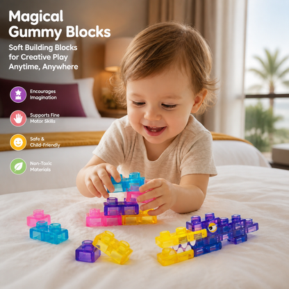 Magical gummy blocks, soft building blocks for children