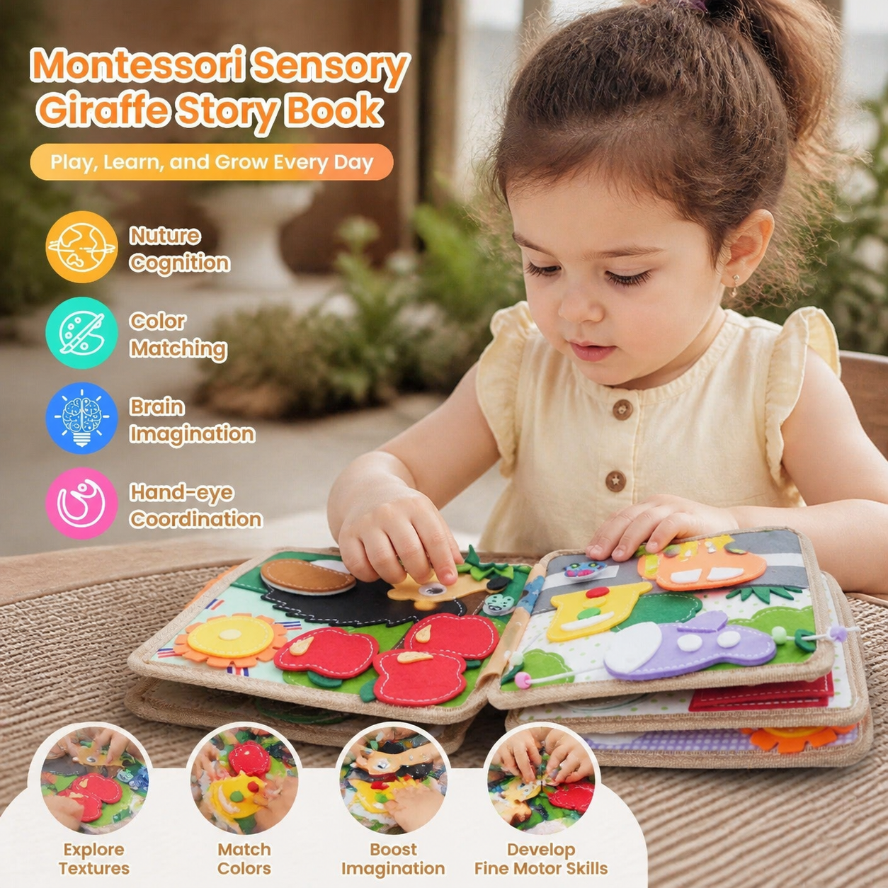 Montessori Sensory Giraffe Story Book