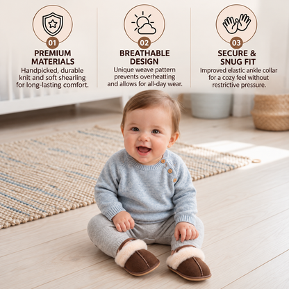 Fluffy Baby & Toddler Slippers with Soft Plush Lining and Non-Slip Soles