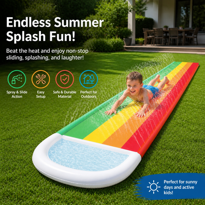 Rainbow Water Slide – Inflatable Outdoor Slide for Kids & Family