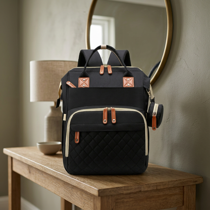 3-in-1 Travel Diaper Backpack with Foldable Baby Bed – Perfect for On-the-Go Parents