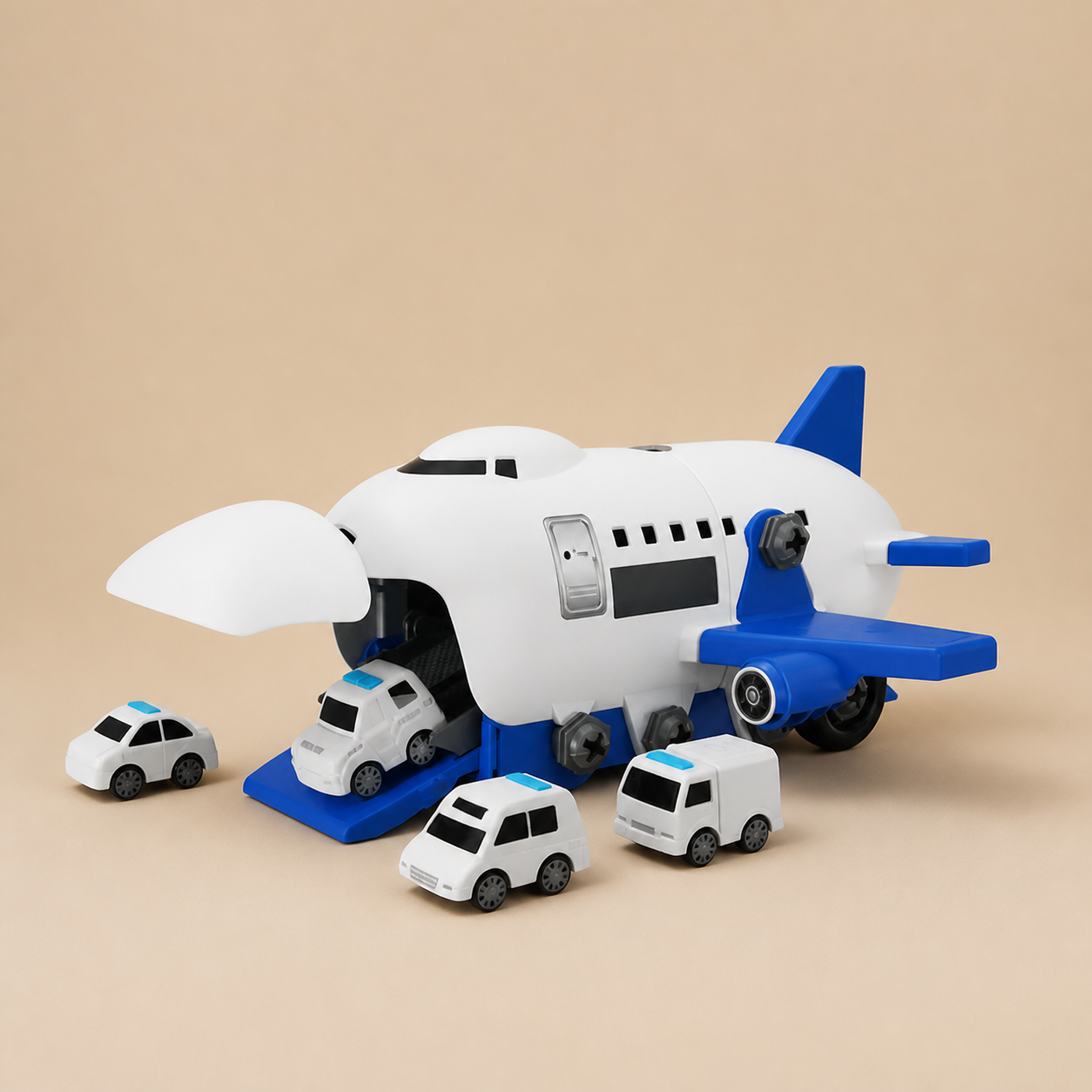 DIY Airplane Transport Truck Playset with Construction Vehicles
