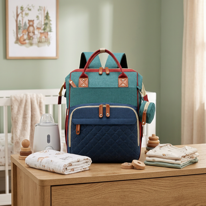 3-in-1 Travel Diaper Backpack with Foldable Baby Bed – Perfect for On-the-Go Parents