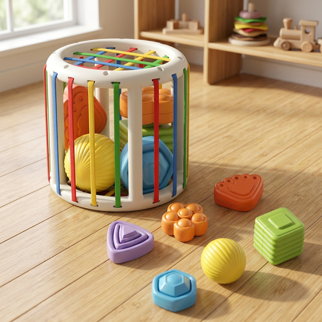 Wooden Shape Sorting Cube - Educational Toy for Kids