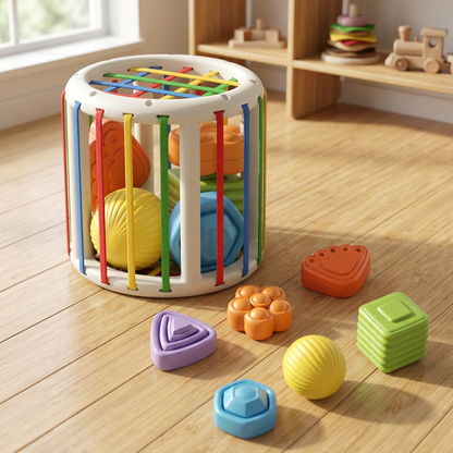 Wooden Shape Sorting Cube - Educational Toy for Kids