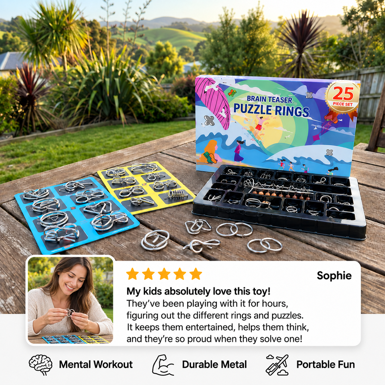 Metal Brain Teaser Ring Set