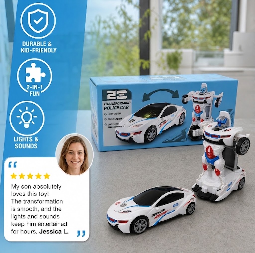 Transforming Police Car Toy
