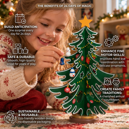 24-Day Mini Christmas Tree Ornament Advent Calendar for Kids