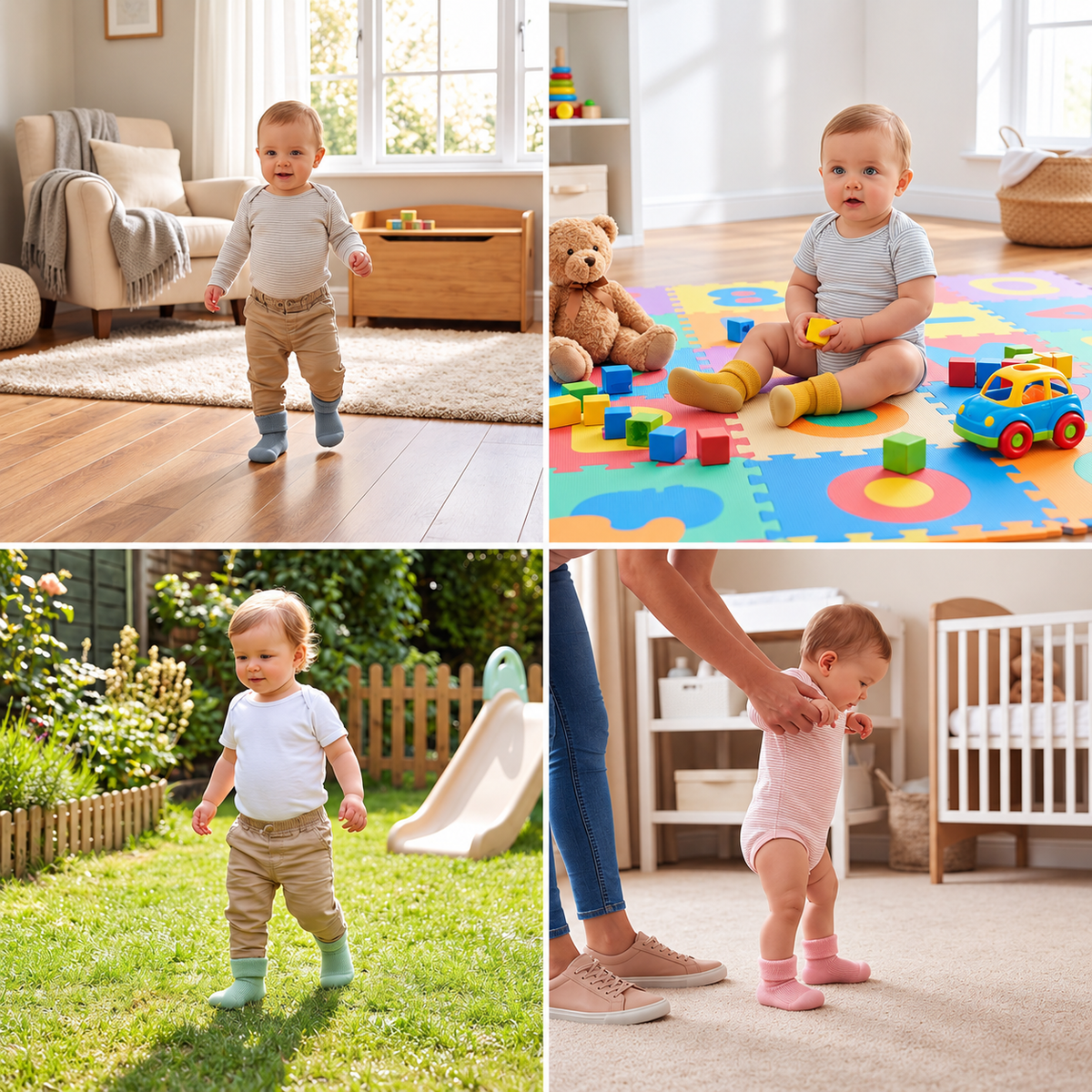 Warm Baby Walking Sock Shoes with Soft Non-Slip Soles