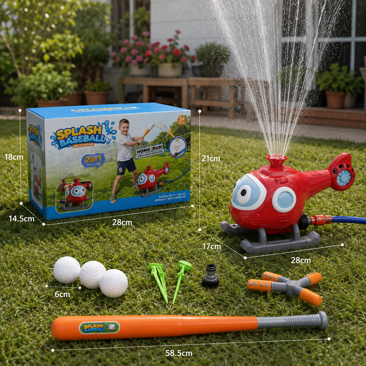 Baseball Water Fun Sprinkler Play Set