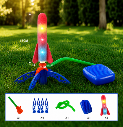 Kids Rocket Launcher with Foot Pump – Lightning Air-Powered Outdoor Toy