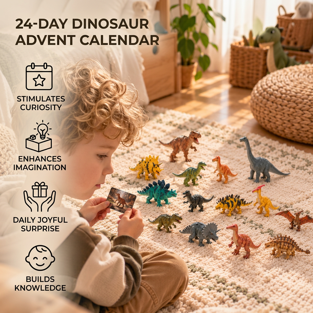 24-Day Dinosaur Toy Advent Calendar with Surprise Figures