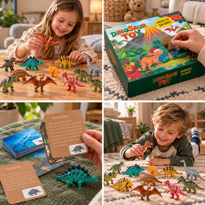 24-Day Dinosaur Toy Advent Calendar with Surprise Figures