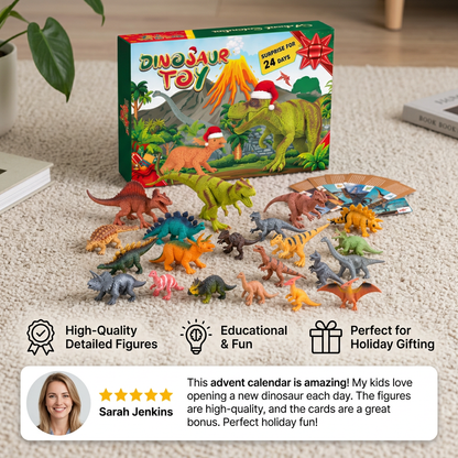 24-Day Dinosaur Toy Advent Calendar with Surprise Figures