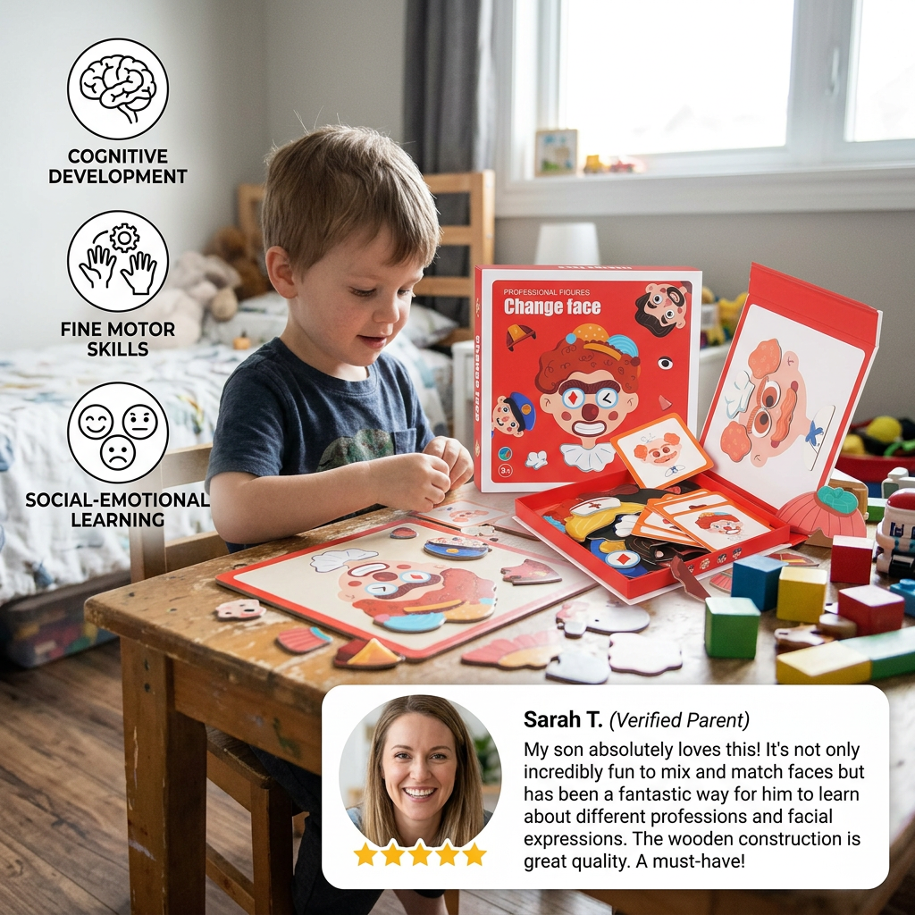 Educational facial expression learning puzzle for children
