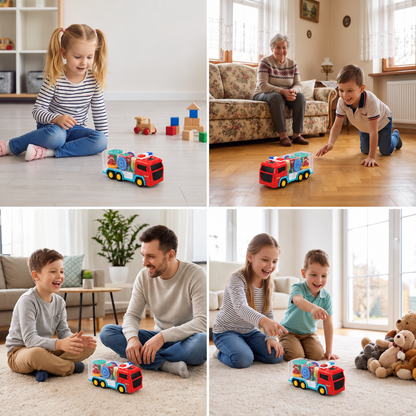Interactive Fire Truck Toy with Colorful Moving Gears