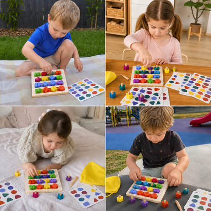 Montessori Screw, Wood, and Color Toy