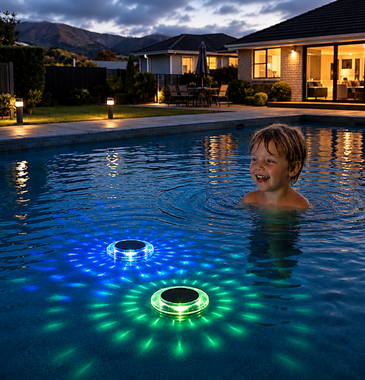 Floating solar LED light with remote control