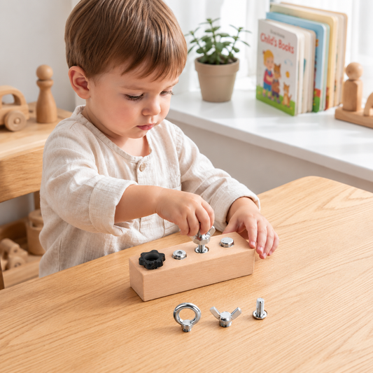 Montessori Wooden Screw & Nut Toy – Fine Motor Skills & Focus Training for Kids