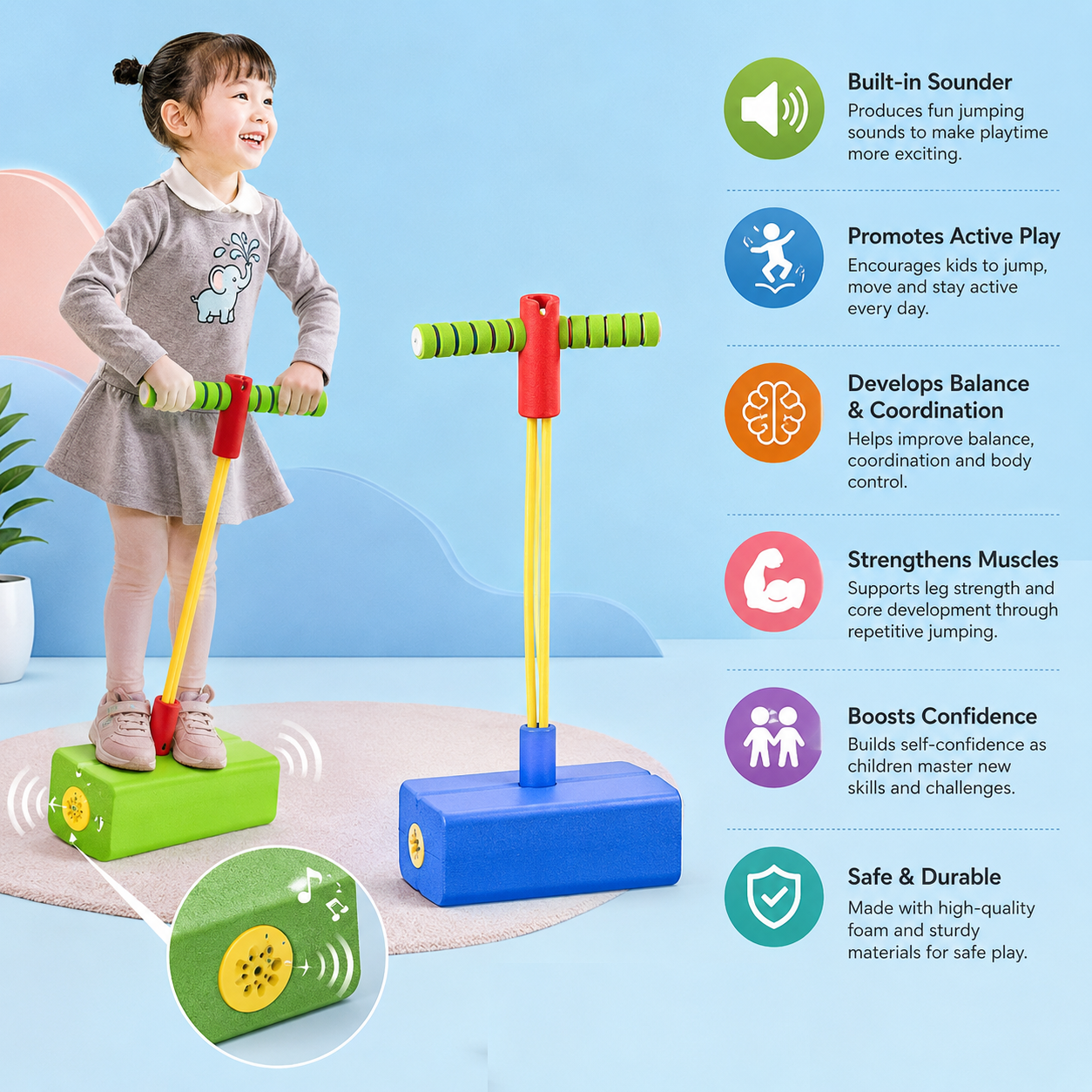 Foam children's pogo jumpers – jumping toy for indoors and outdoors