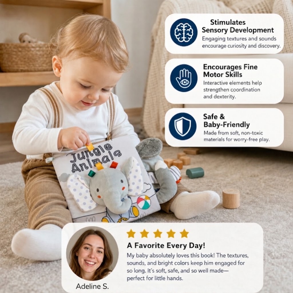 Sensory plush toy playbook for children