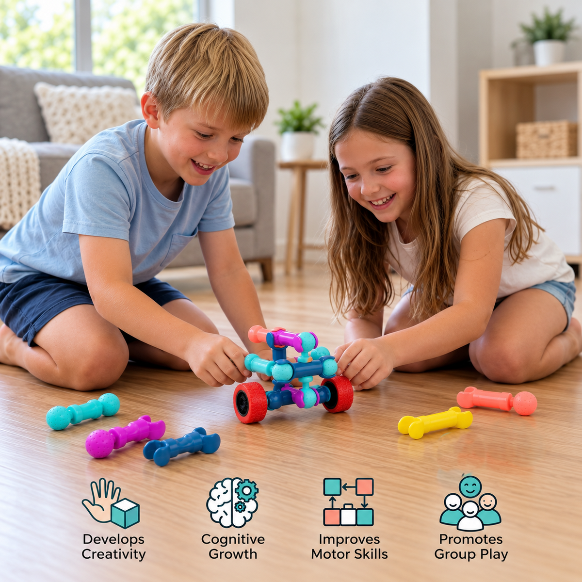 Educational DIY Building Set with Movable Joints
