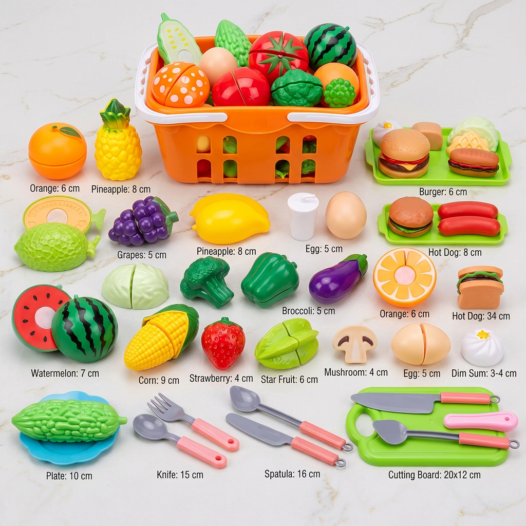 Cuttable Fruits and Vegetables Play Set