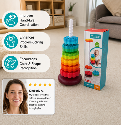 Colorful Spinning Tower – Stack and Learn with Fun