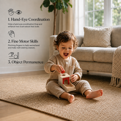 Montessori Wooden Box with Ball for Toddlers