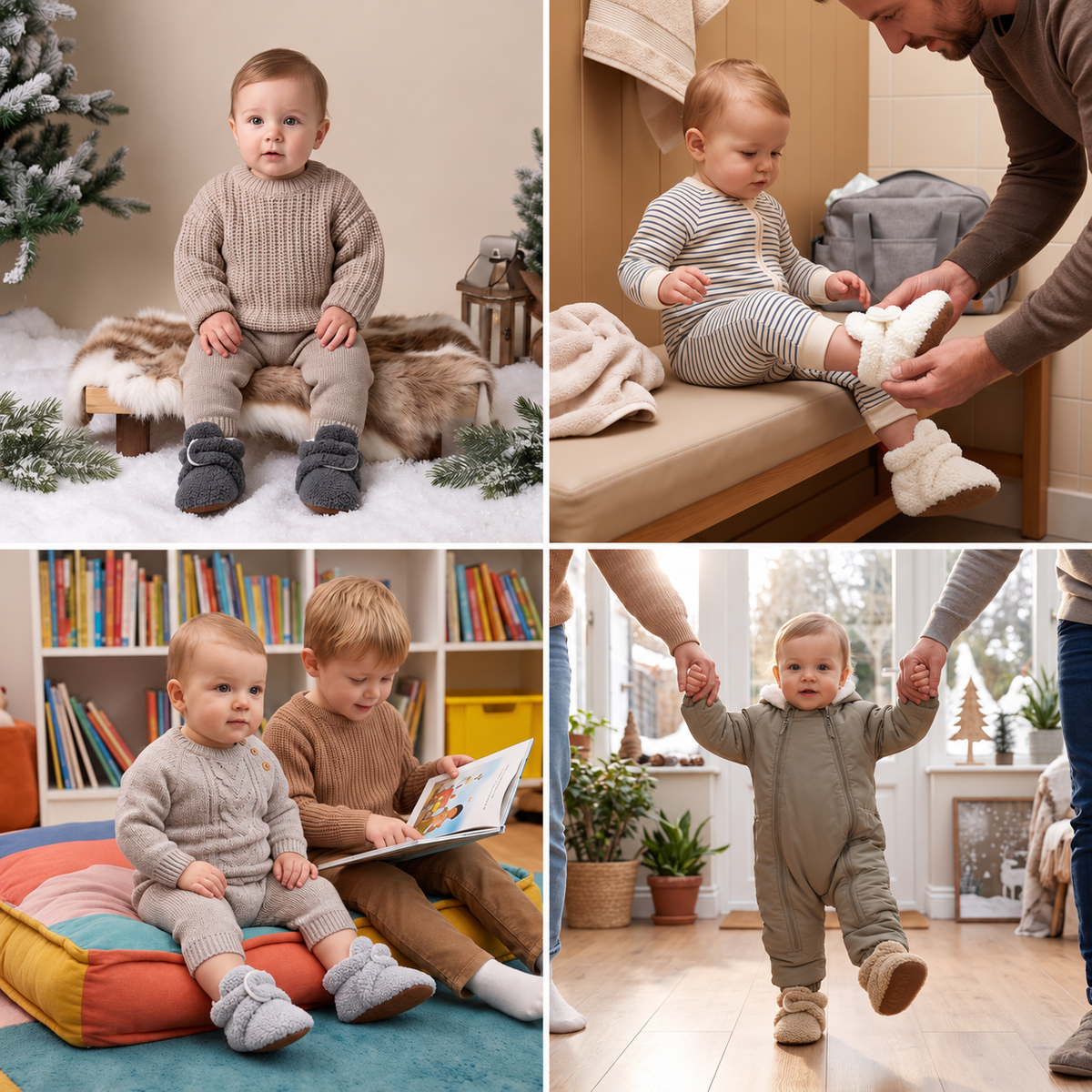 Warm & Cozy Sherpa Baby Booties for Winter