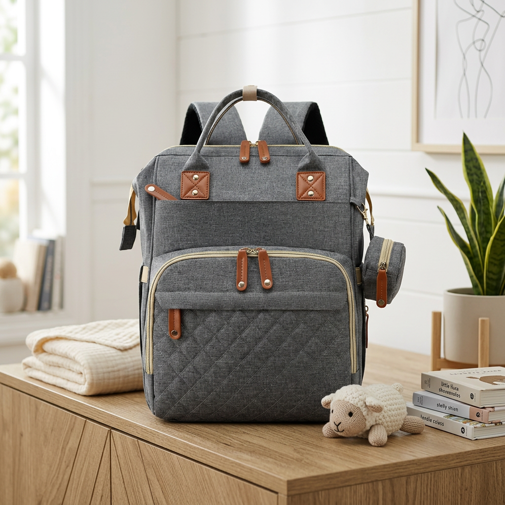 3-in-1 Travel Diaper Backpack with Foldable Baby Bed – Perfect for On-the-Go Parents