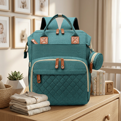 3-in-1 Travel Diaper Backpack with Foldable Baby Bed – Perfect for On-the-Go Parents