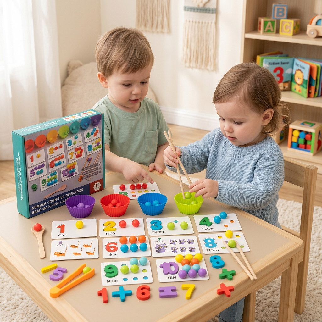 Montessori Ball Number and Colour Sorting Set for Learning to Count