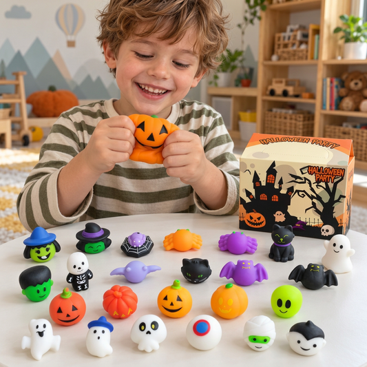Washable & Reusable Halloween Squishy Toy Set for Party Favors and Trick-or-Treating