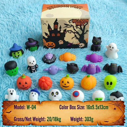 Washable & Reusable Halloween Squishy Toy Set for Party Favors and Trick-or-Treating