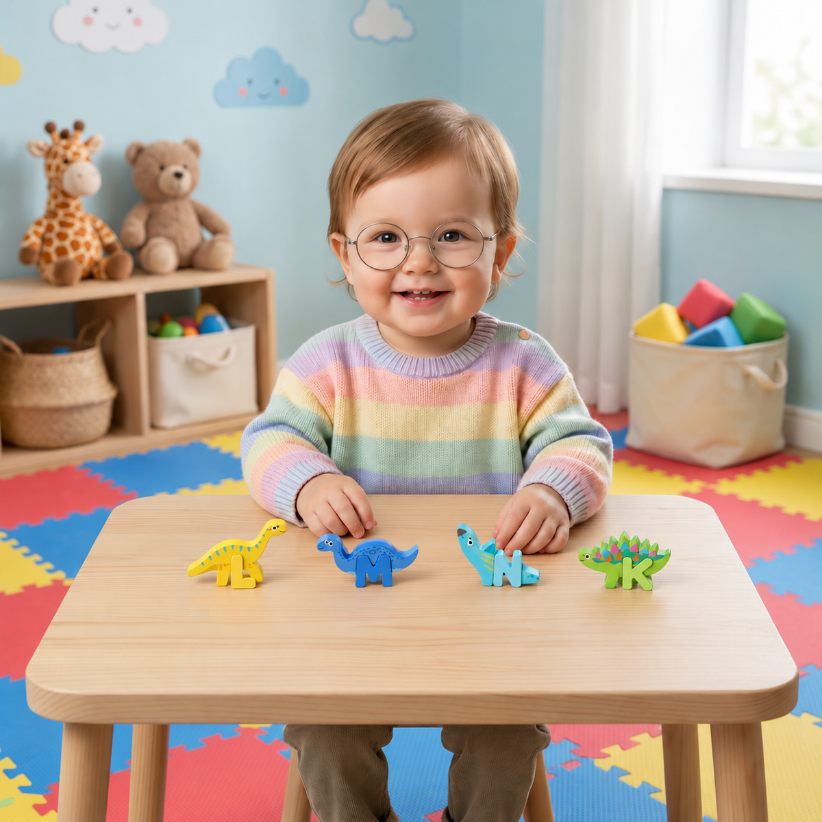 52-Piece Montessori-Style 3D Alphabet Building Blocks Set