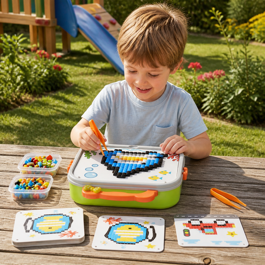 Kids Montessori Mushroom Pegboard Mosaic Puzzle Set