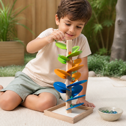 Montessori Rainbow Marble Tower