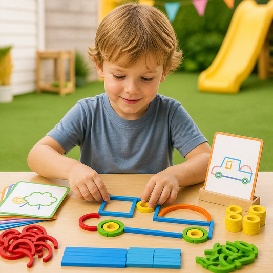 Educational Montessori Sticks and Rings Building Blocks