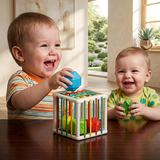 Wooden Shape Sorting Cube - Educational Toy for Kids