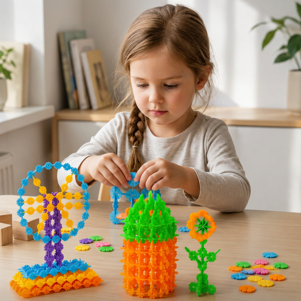 Flake-shaped Montessori Building Blocks
