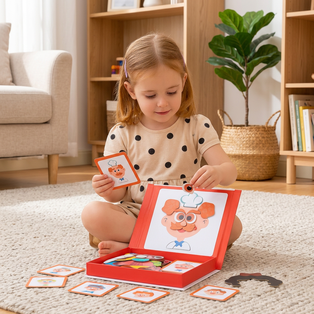 Educational facial expression learning puzzle for children