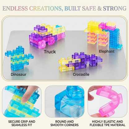 Glow-in-the-Dark Squishy Jelly Building Blocks for Kids – Safe & Soft