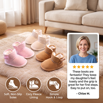 Fleece-Lined Baby Winter Boots with Soft, Non-Slip Soles