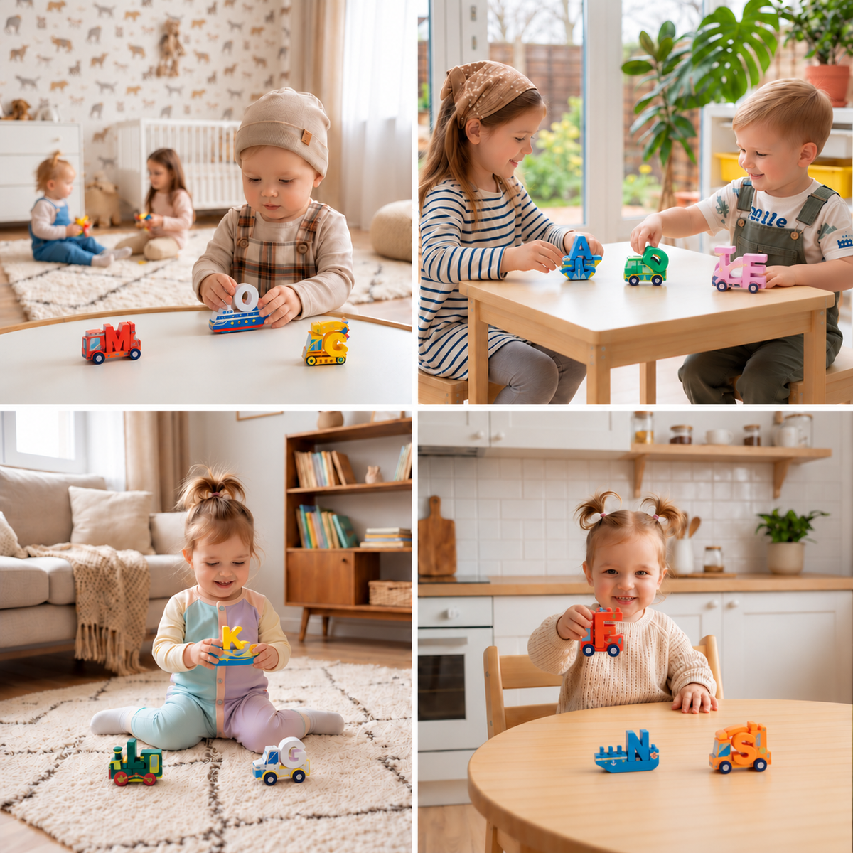 52-Piece Montessori-Style 3D Alphabet Building Blocks Set